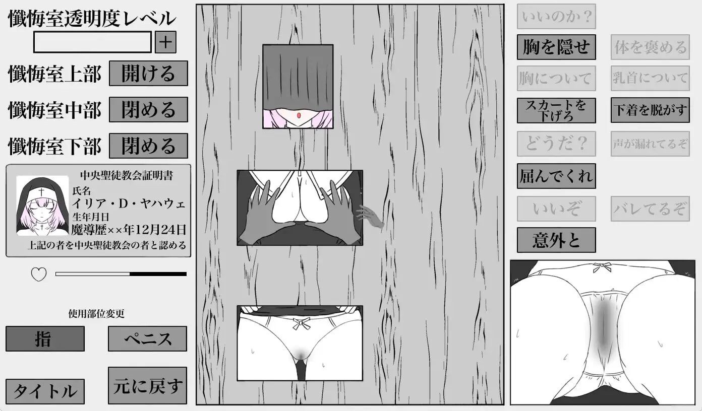 新汉化[互动SLG/抚摸触摸] 秘密的忏悔室 秘密の懺悔室 AI汉化版 [360M]