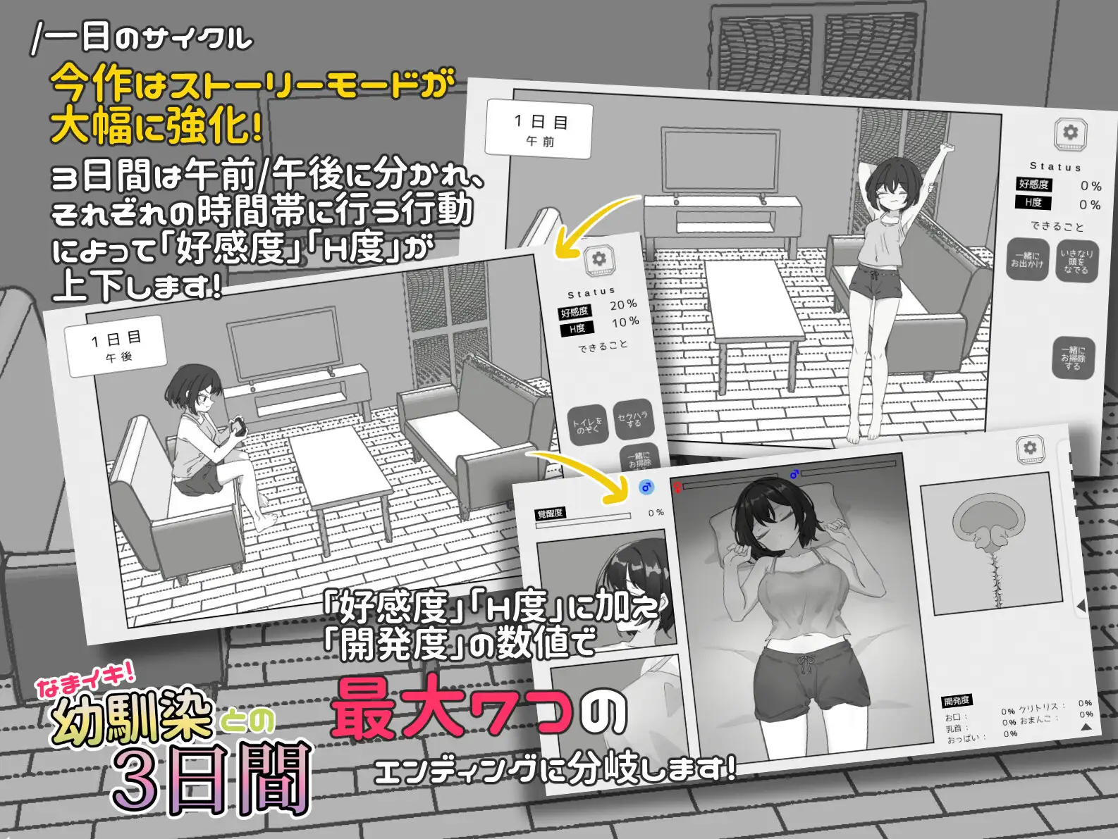 新作[互动SLG/触摸/抚摸] 潮吹！与青梅竹马的3天 なまイキ！幼馴染との3日間 v1.1  生肉版 [PC+安卓1.80G]