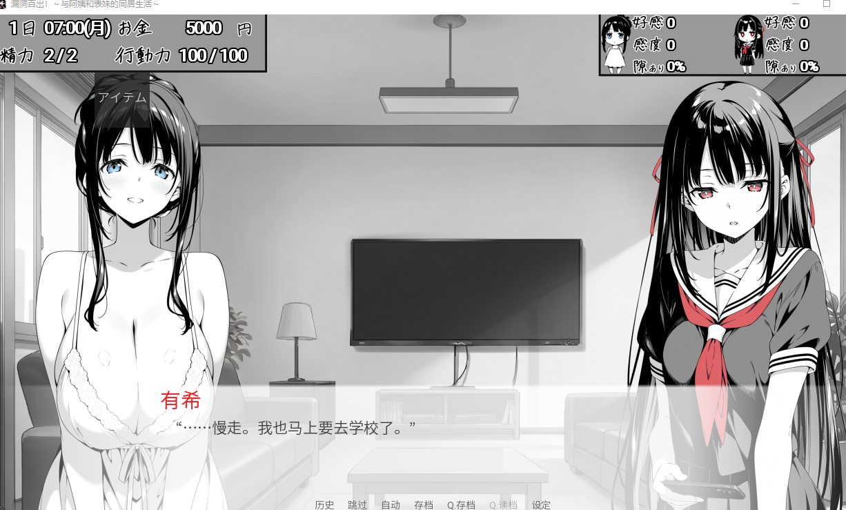 更新[互动SLG/同居养成/动态] 全是破绽！～与叔母和表妹的同居生活～ スキだらけ！～叔母と従妹同棲ライフ～ v1.62 AI汉化版 [2.10G]