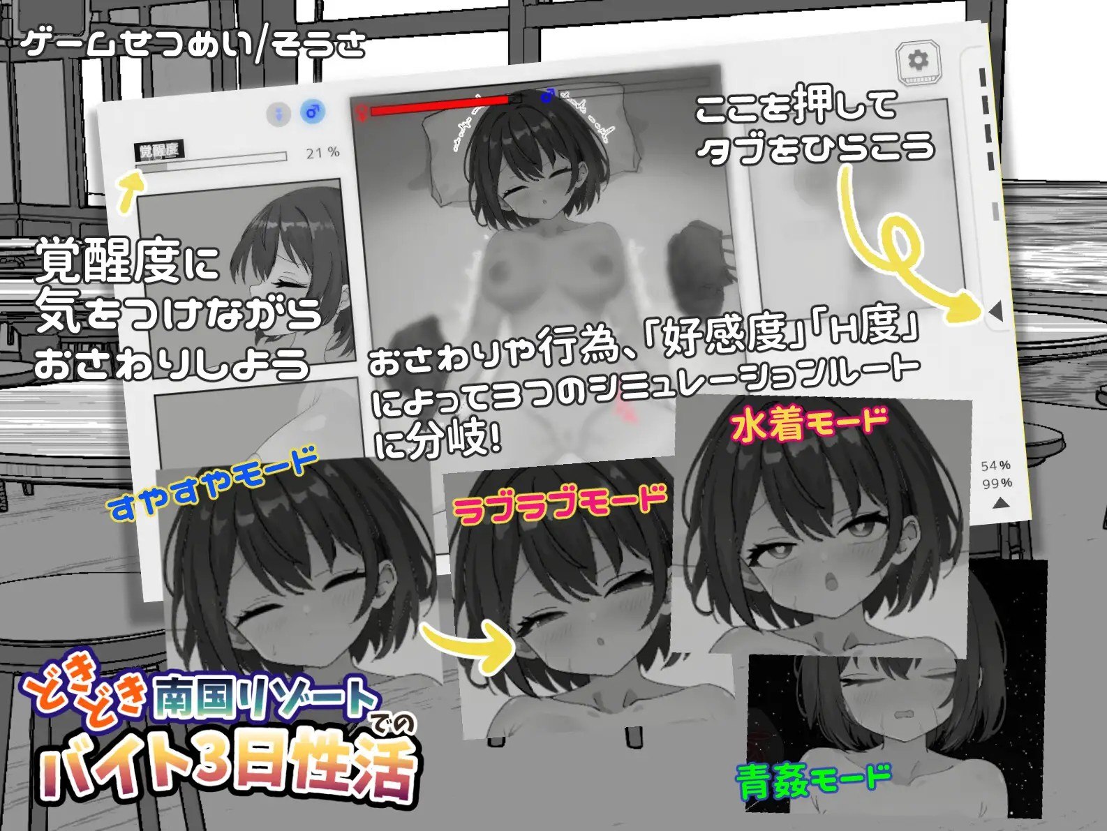 新作[互动SLG/抚摸触摸] 心跳加速南国度假村的打工三日”性”活 どきどき南国リゾートでのバイト3日性活 官中版 [PC+安卓 2.20G]